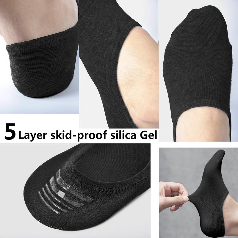 DIBAOLONG Womens No Show Socks Non Slip Flat Boat Line Low Cut Socks 6 Pairs - Image 2